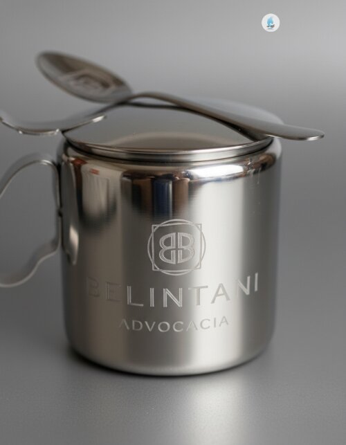 Açucareiro e Colher de Inox Personalizado com Jato de Areia