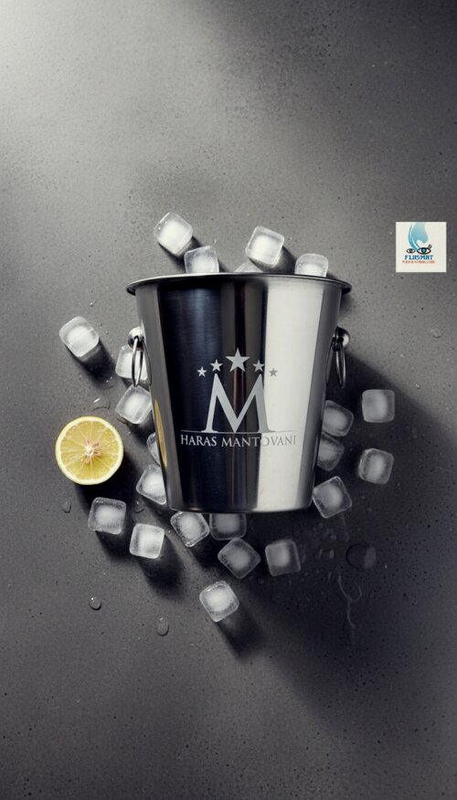 Balde de Inox para Gelo 4,5l Personalizado com Jato de Areia