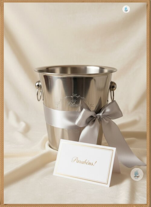 Balde de Inox para Gelo 4,5l Personalizado com Jato de Areia