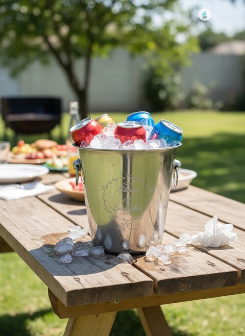 Balde de Inox para Gelo 4,5l Personalizado com Jato de Areia