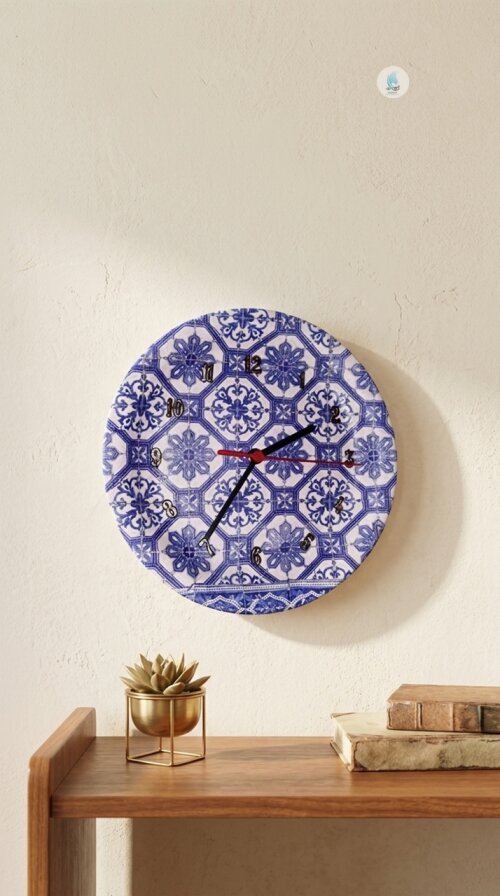 Relógio Feito com Prato de Porcelana Decorado - Fijismat