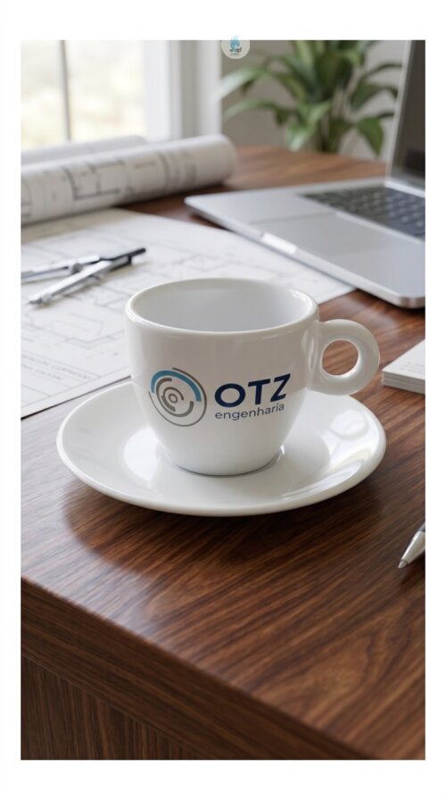 Xícara Itália Porcelana Café 75ml com Serigrafia - Mod. 228