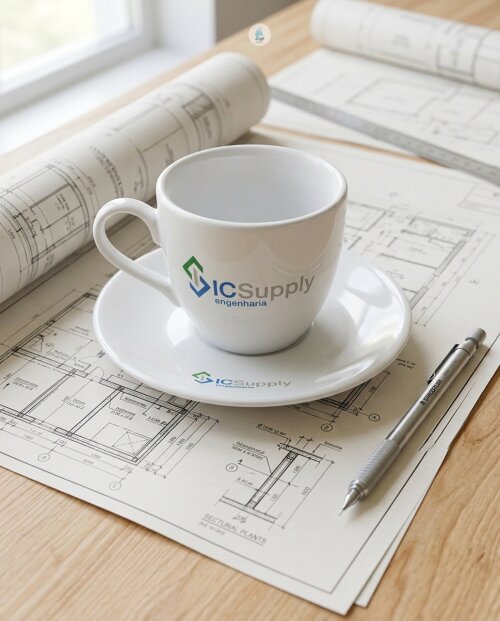 Xícara Coup Porcelana Café 75ml com Serigrafia - Mod 239-Fijism