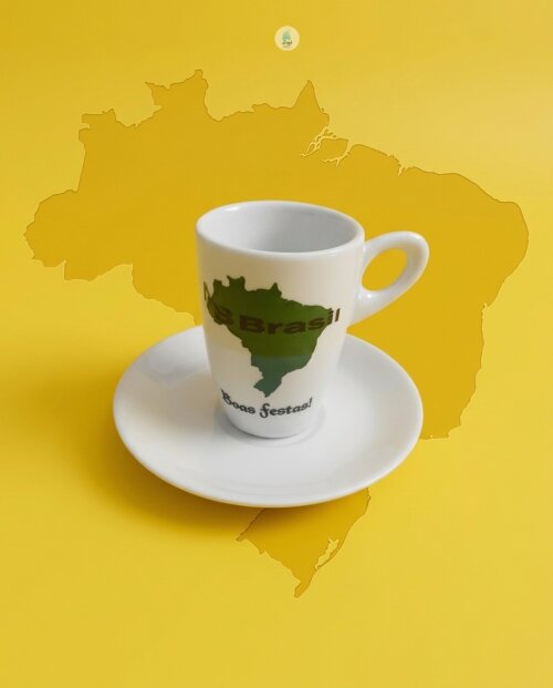 Xícara Florença Cappuccino Porcelana 160ml com Serigrafia - Mod