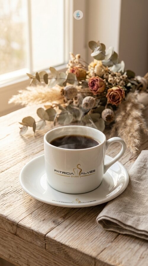 Xícara Hotel Coup Chá Porcelana Café 180ml com Serigrafia - Mod.234