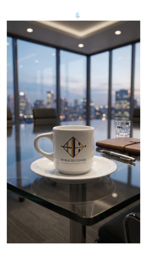 Xícara Hotel Coup Porcelana Café 80ml com Serigrafia - Mod 233