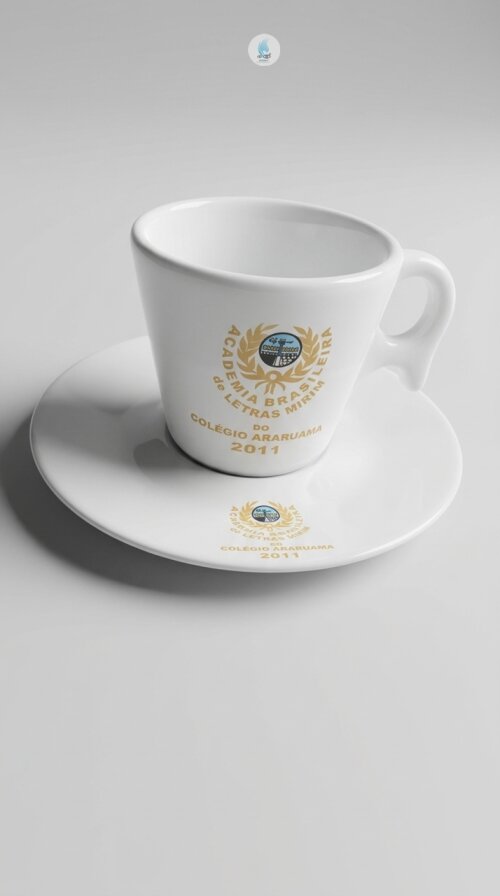 Xícara Suiça Porcelana Chá 190ml com Serigrafia - Mod. 291