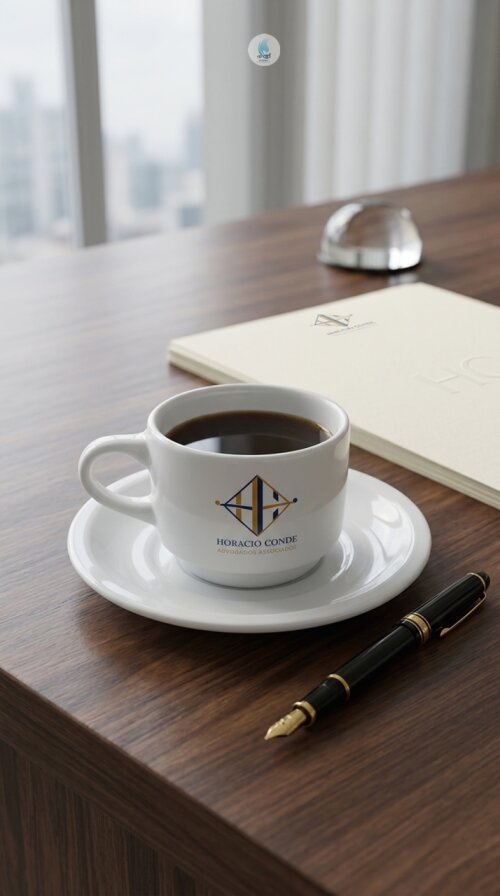 Xícara Hotel Coup Chá Porcelana Café 180ml com Serigrafia - Mo