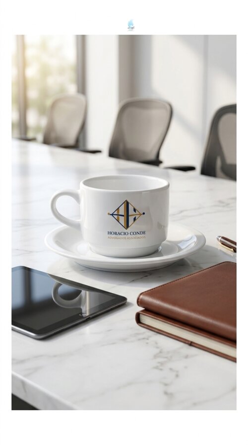 Xícara Hotel Coup Chá Porcelana Café 180ml com Serigrafia - Mo