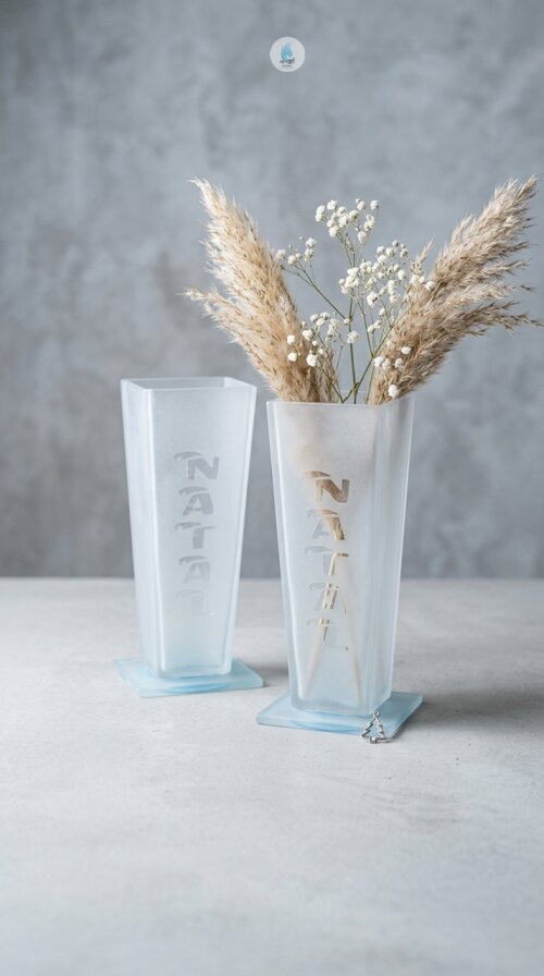 Vaso de Vidro Personalizado com Jato de Areia