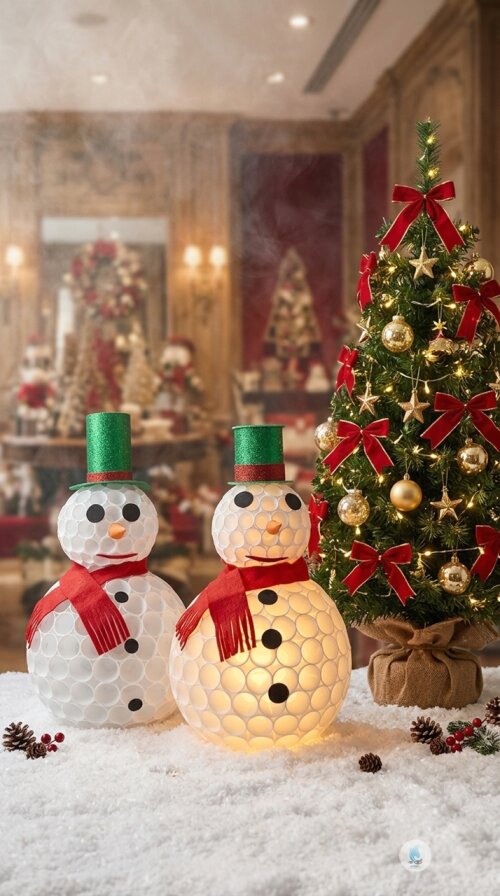 Boneco de Neve Feito com Copo Descartável, Feltro e Eva