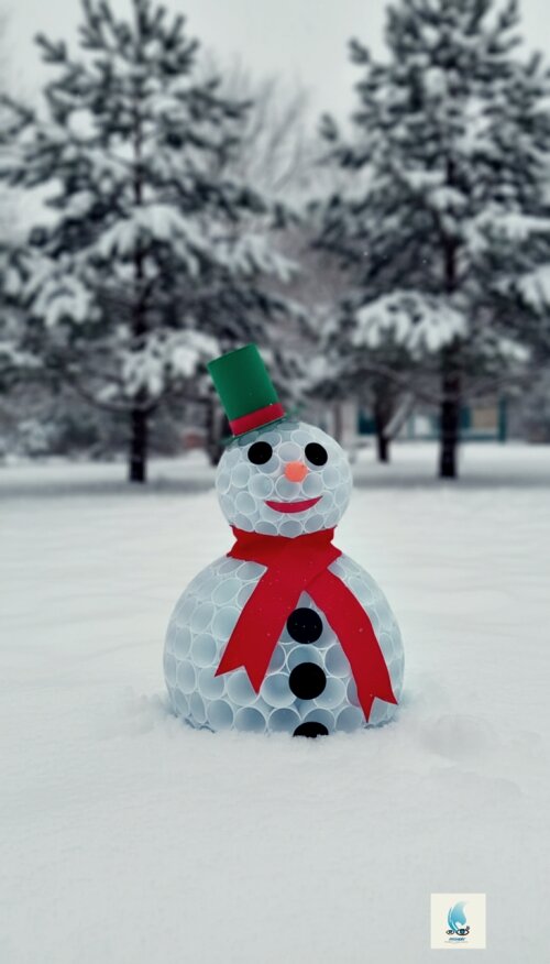 Boneco de Neve Feito com Copo Descartável, Feltro e Eva