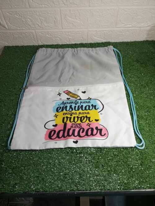 Mochila saco personalizada com bolso
