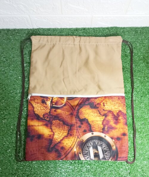 Mochila saco personalizada com bolso