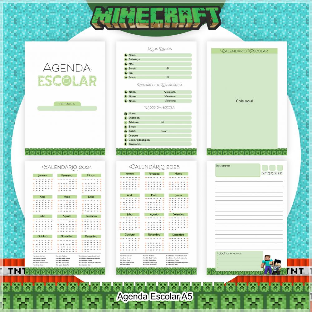 Arquivo Digital Combo Escolar Minecraft