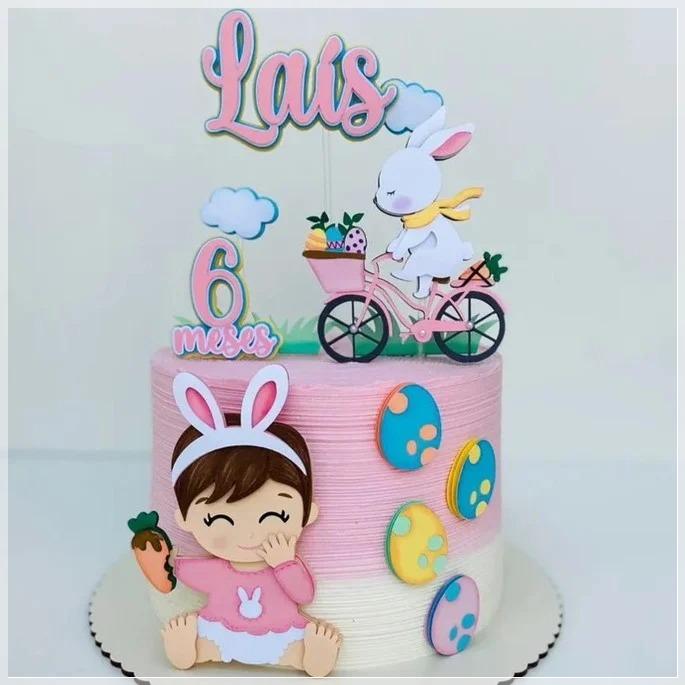 Arquivo Corte Topo Bolo Páscoa Menina