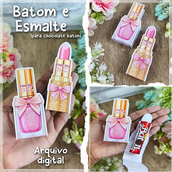 Arquivo Digital Card Batom e esmalte Dia das Mães