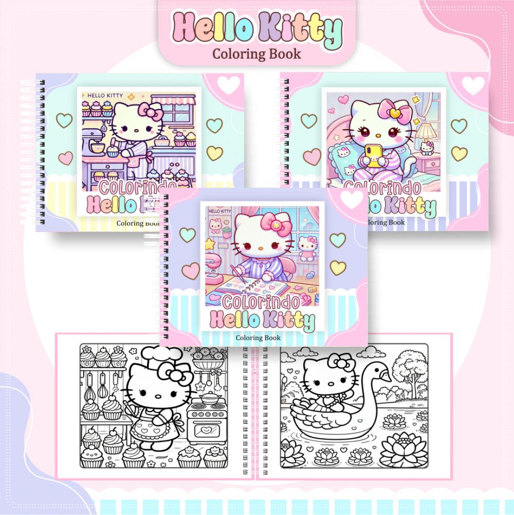 Arquivo Digital Livro de Colorir Hello Kitty