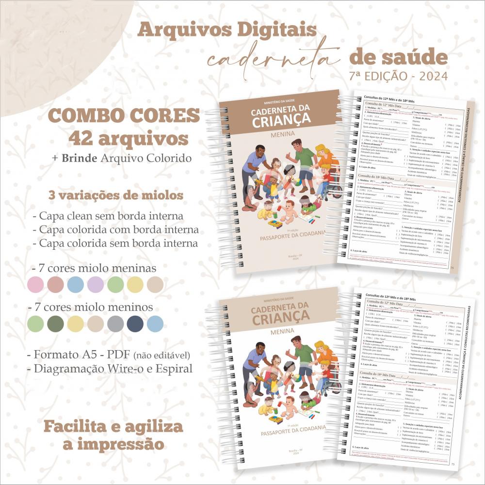 Arquivo Digital Combo Miolo Caderneta Saúde