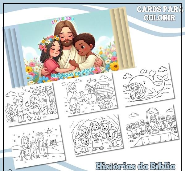 Arquivo Digital Cards Colorir História Biblía