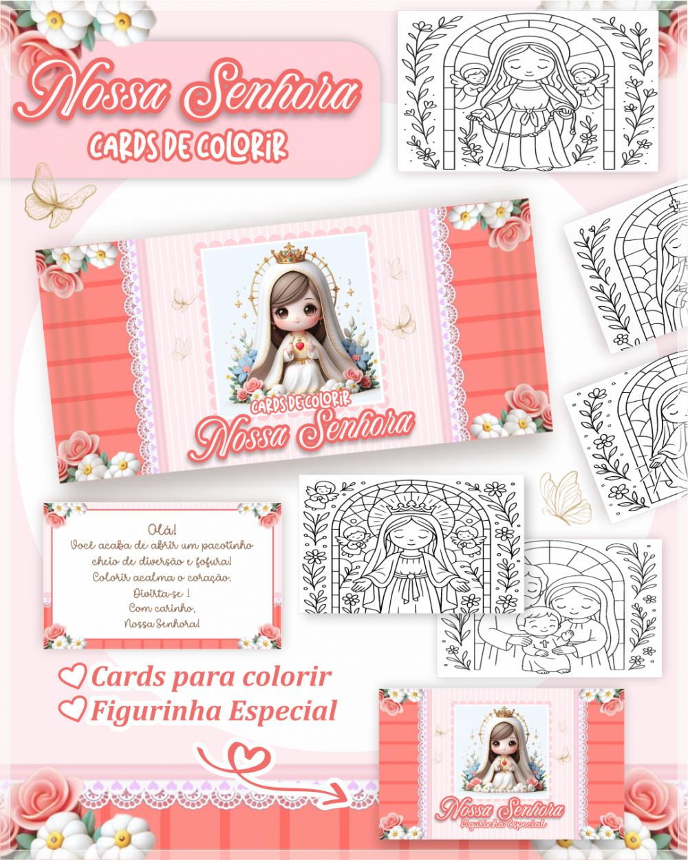 Arquivo Digital Cards Colorir Nossa Senhora