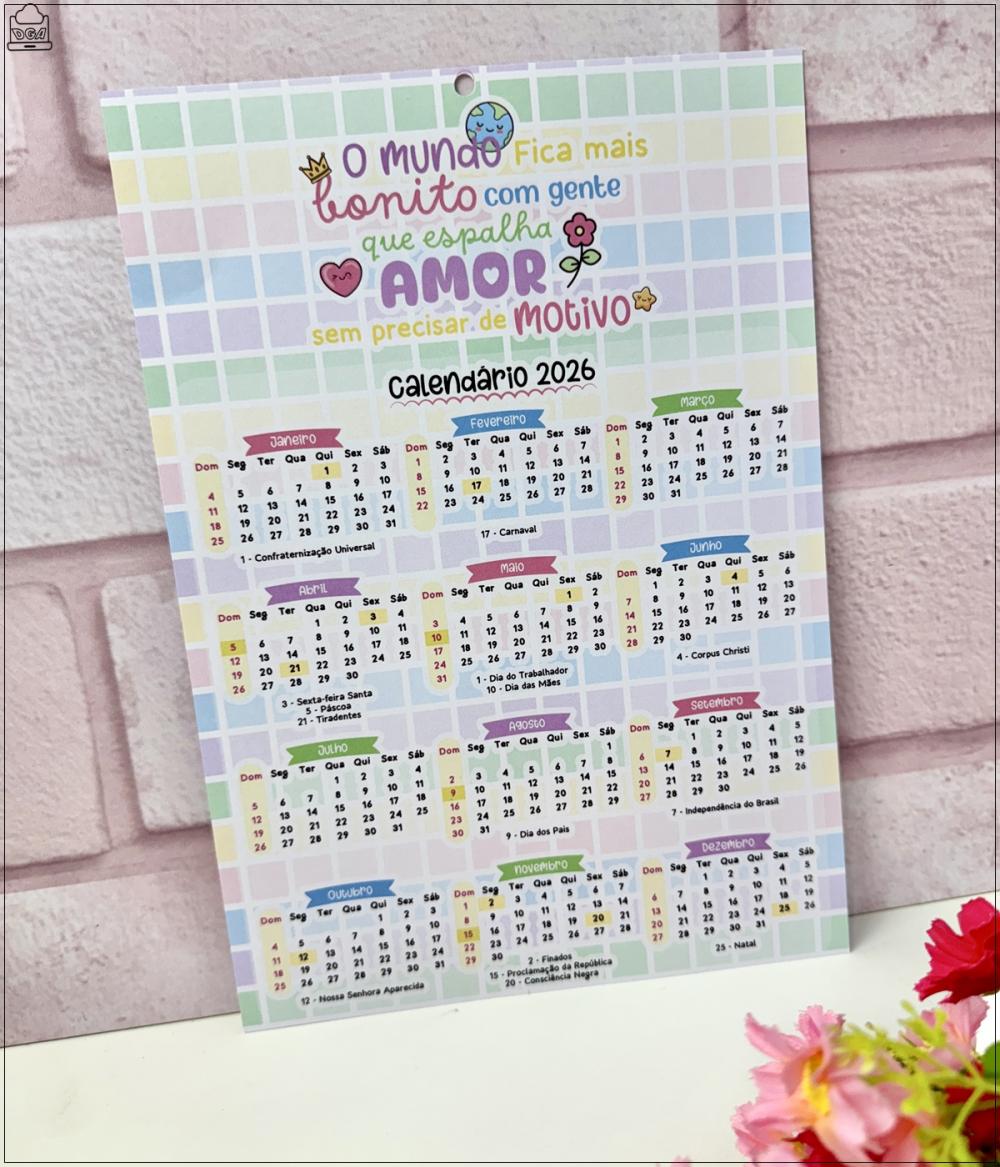 Arquivo Digital Combo Calendário 2026