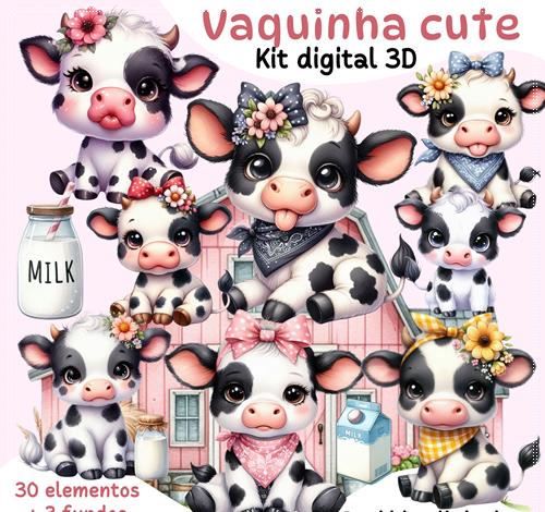 Arquivo Digital Kit Vaquinha Aquarela