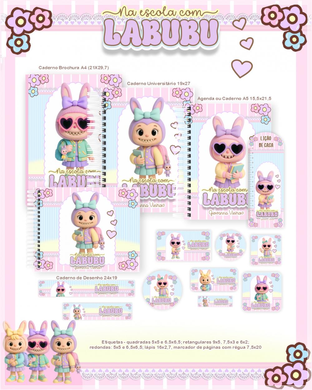 Arquivo Digital Combo Caderno Labubu