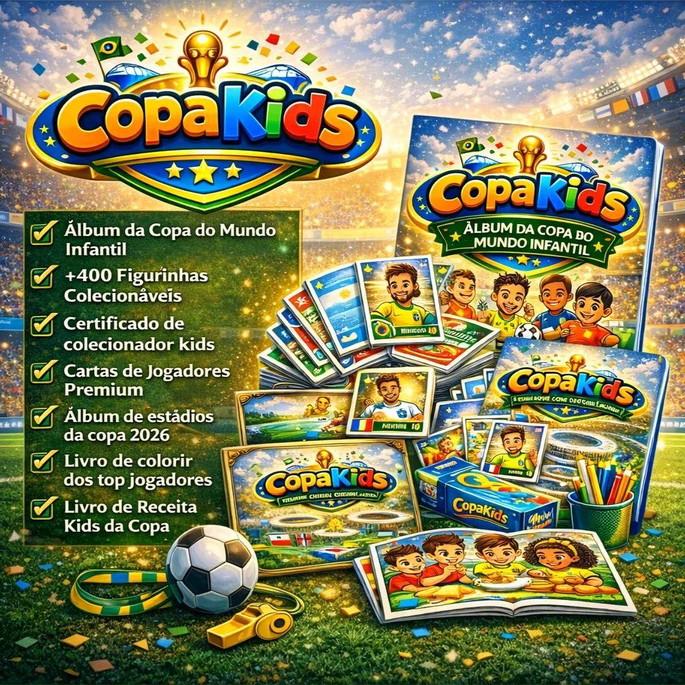 Arquivo Digital Álbum Kids Infantil Figurinhas Copa Mundo