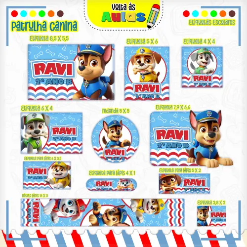 Arquivo Digital Combo escolar Patrulha canina