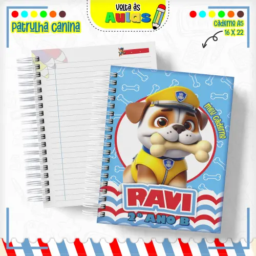 Arquivo Digital Combo escolar Patrulha canina