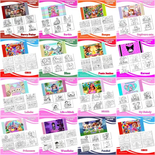 Arquivo Digital Combo Cards Colorir