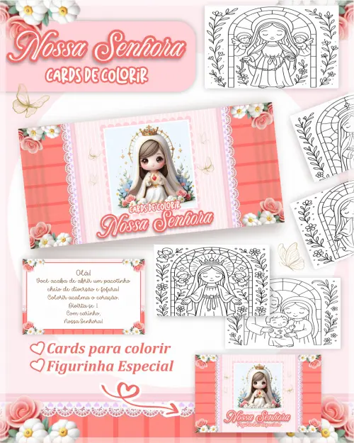 Arquivo Digital Cards Colorir Nossa Senhora