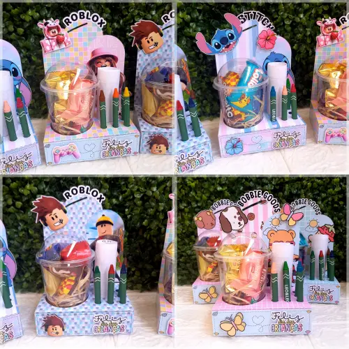 Arquivo Digital Dia das Crianças Cenário Copo Bolha + Colorir