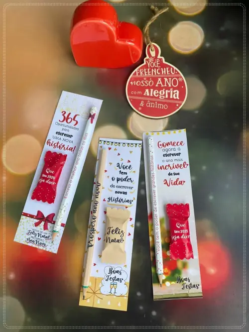 Arquivo Digital Cartão Bala e Lápis Natal