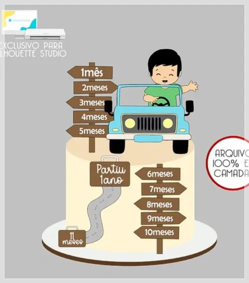 Arquivo Corte Topo Bolo Partiu Jipe Menino Dirigindo