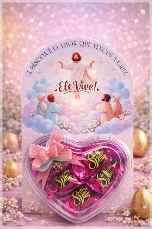 Arquivo Digital Cartão Coração Páscoa