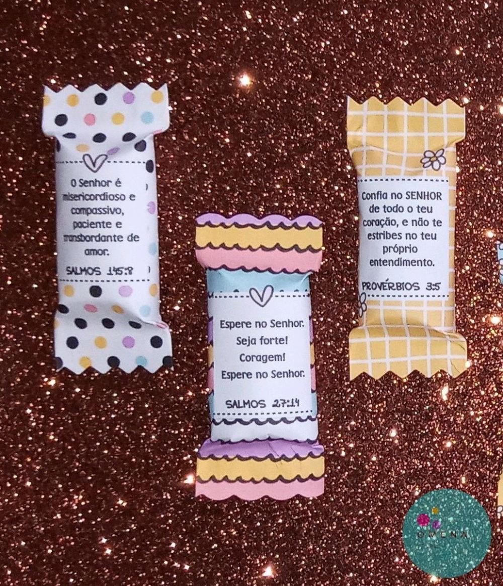 100 Balas Personalizadas Versículos Estampadas