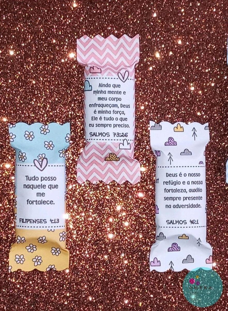 100 Balas Personalizadas Versículos Estampadas