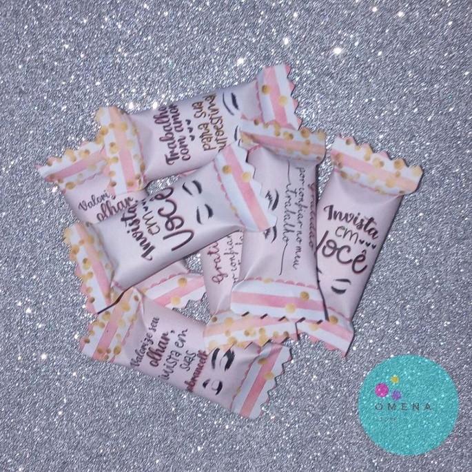 100 Balas Personalizadas Designer de Sobrancelhas