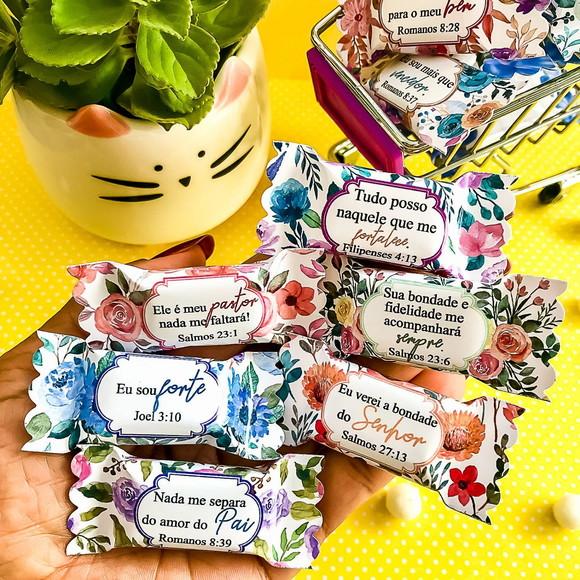 100 Balas Personalizadas Frases Bíblicas (leia a Descrição)
