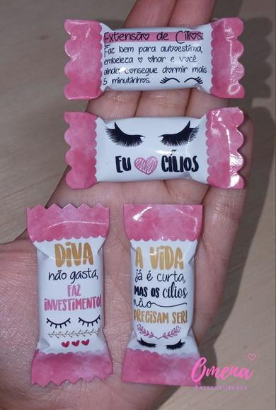 100 Balas Personalizadas Extensionista de Cílios