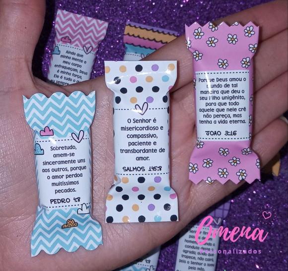 100 Balas Personalizadas Versículos Estampadas