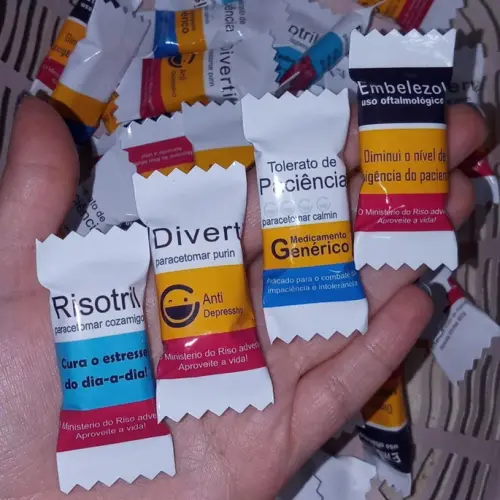 100 Balas Personalizadas Pílulas da Felicidade