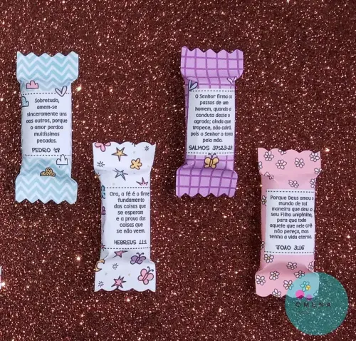100 Balas Personalizadas Versículos Estampadas