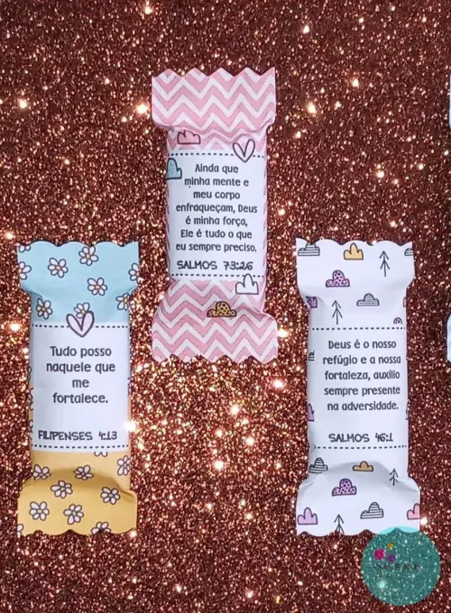 100 Balas Personalizadas Versículos Estampadas
