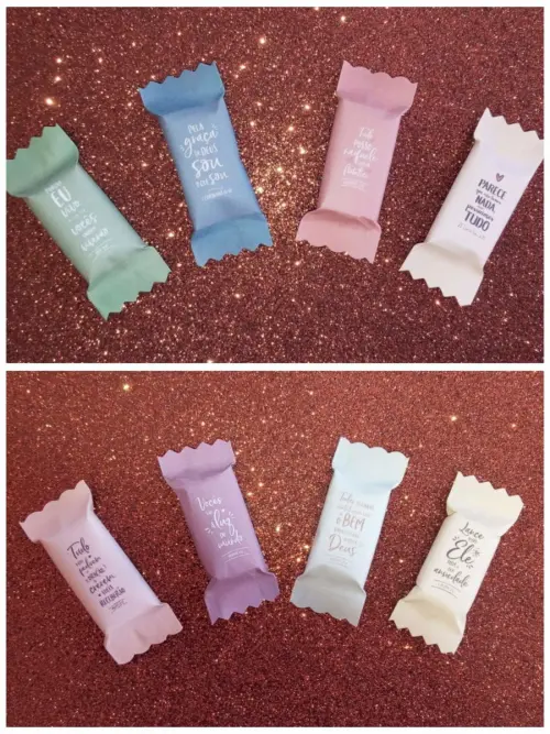 100 Balas Personalizadas Versículos Cores Neutras