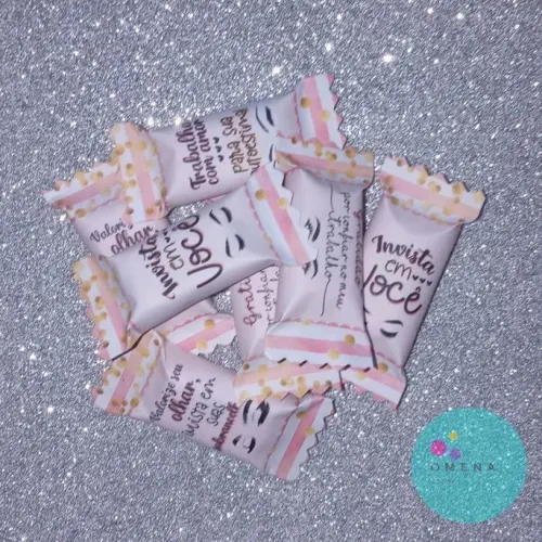 100 Balas Personalizadas Designer de Sobrancelhas