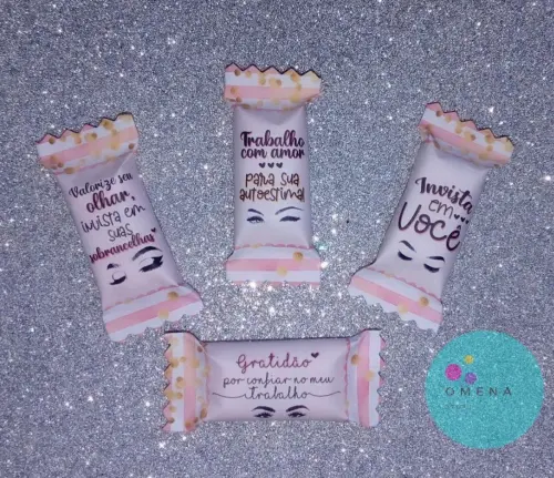 100 Balas Personalizadas Designer de Sobrancelhas