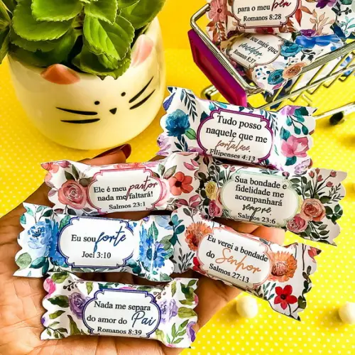 100 Balas Personalizadas Frases Bíblicas (leia a Descrição)